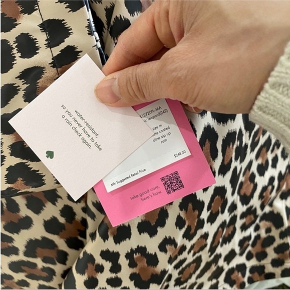 Kate Spade leopard animal print raincoat NWT - Picture 7 of 10